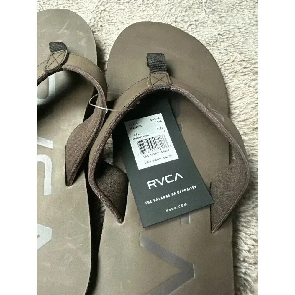 RVCA Mens VA Sport Federal Sandals - Dark Brown Size 9